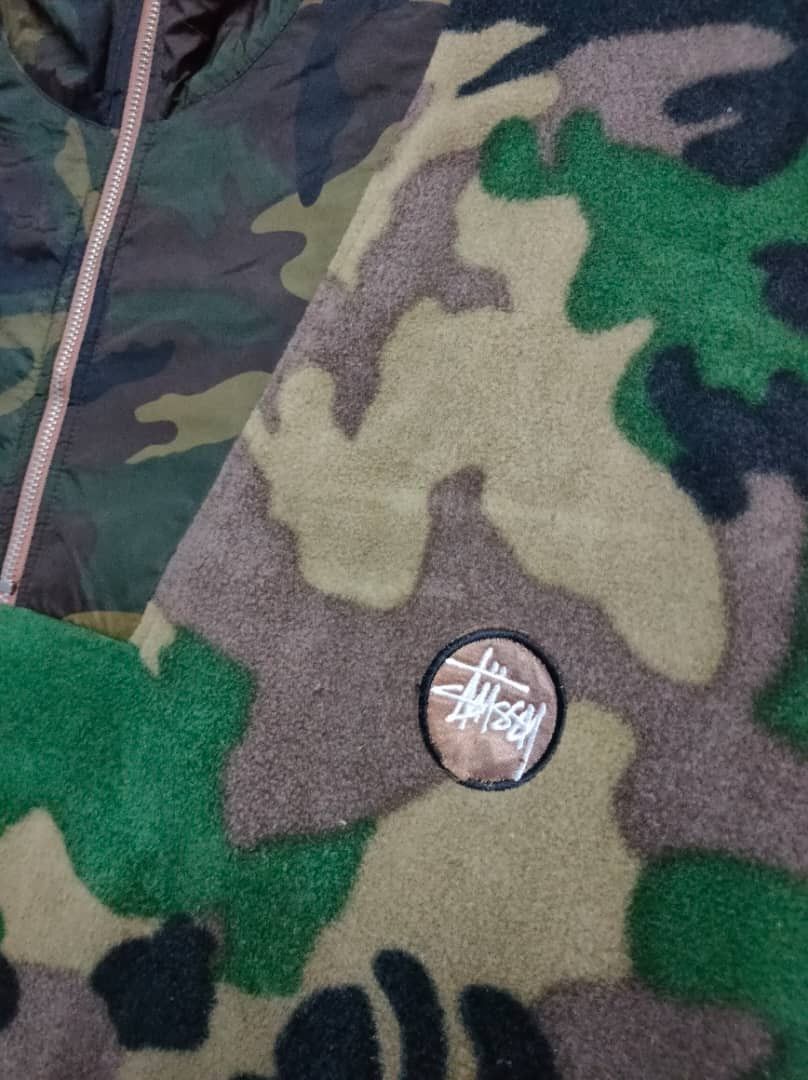 Stussy × Vintage Vintage Stussy Fleece Camo Half Zipper Size US XXL / EU 58 / 5 - 4 Thumbnail