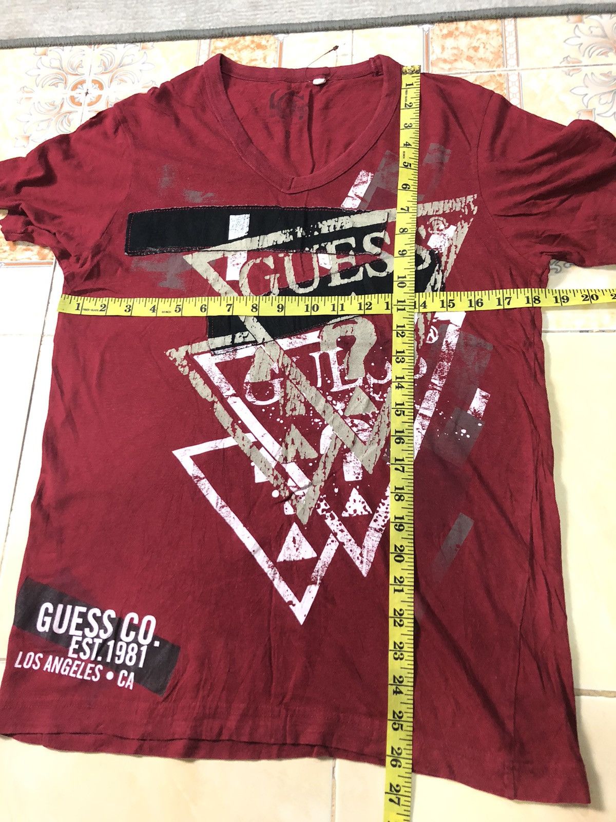 Guess × Vintage VINTAGE GUESS USA PATCHWORK V NECK SHIRT Size US S / EU 44-46 / 1 - 8 Thumbnail