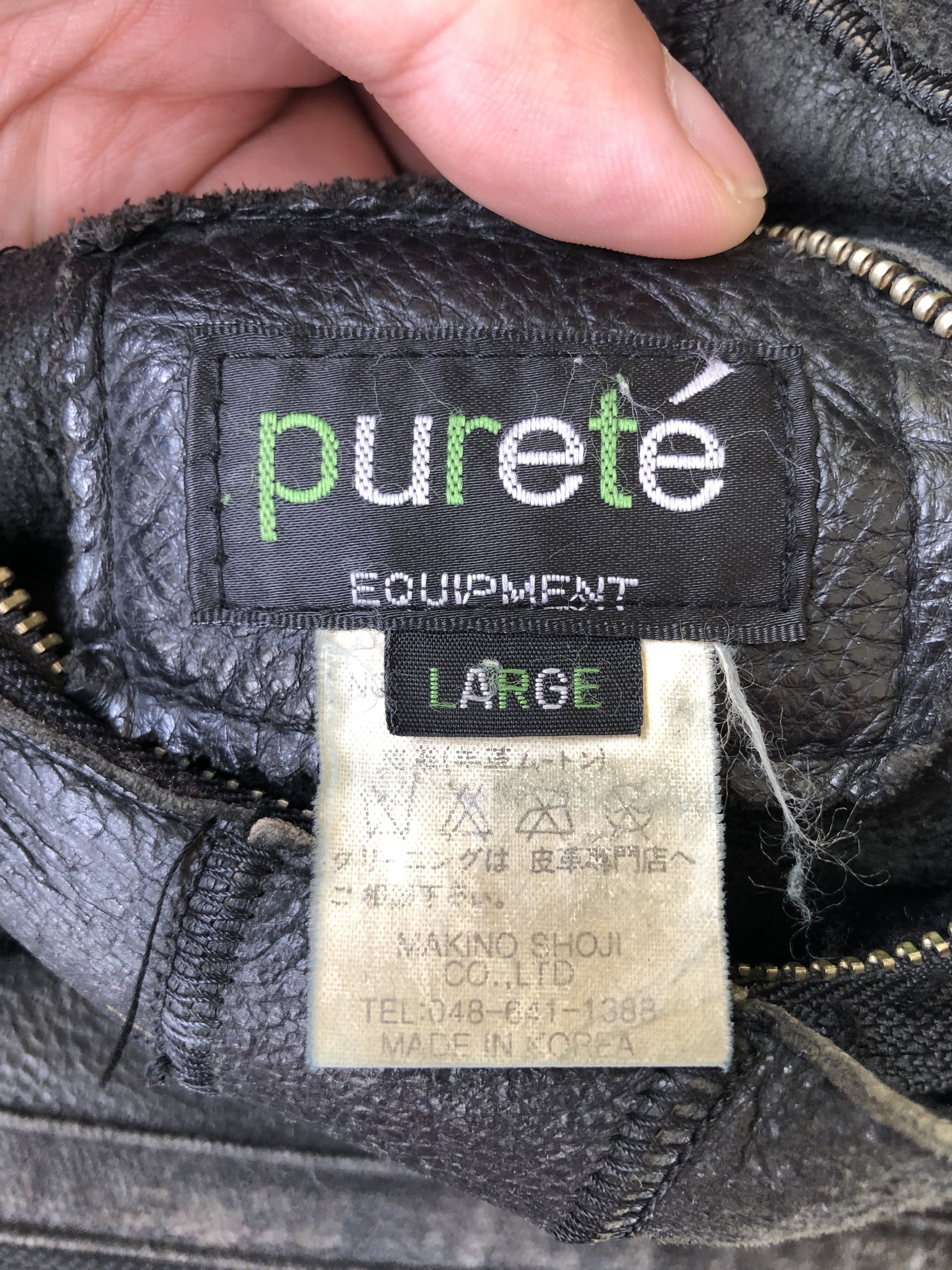 Leather OG🔥80s PURETÉ DISTRESS CRACKLED PATCHWORK SHEARLING LEATHER Size US L / EU 52-54 / 3 - 17 Thumbnail