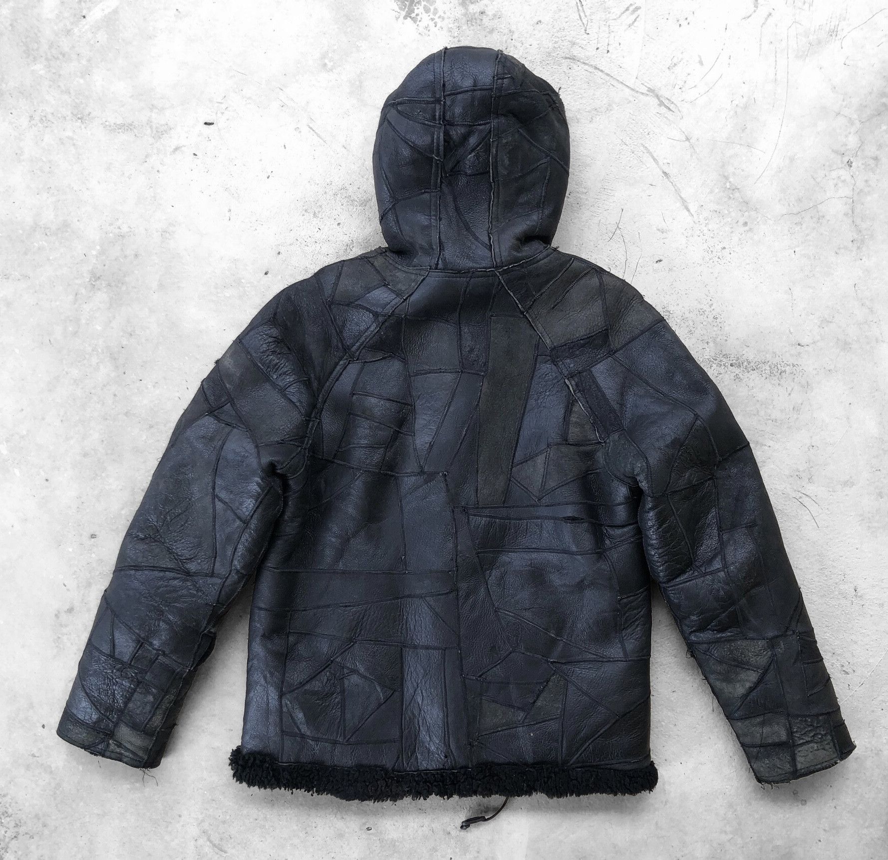 Leather OG🔥80s PURETÉ DISTRESS CRACKLED PATCHWORK SHEARLING LEATHER Size US L / EU 52-54 / 3 - 5 Thumbnail