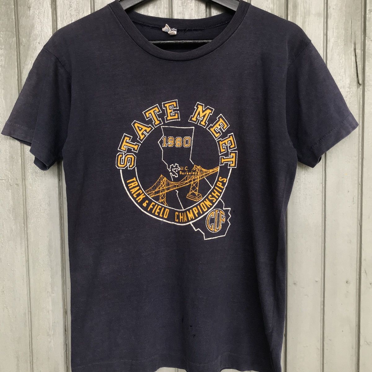 Champion × Vintage ‼️Vintage CHAMPION BLUE BAR 70s State meet championships Size US M / EU 48-50 / 2 - 2 Thumbnail