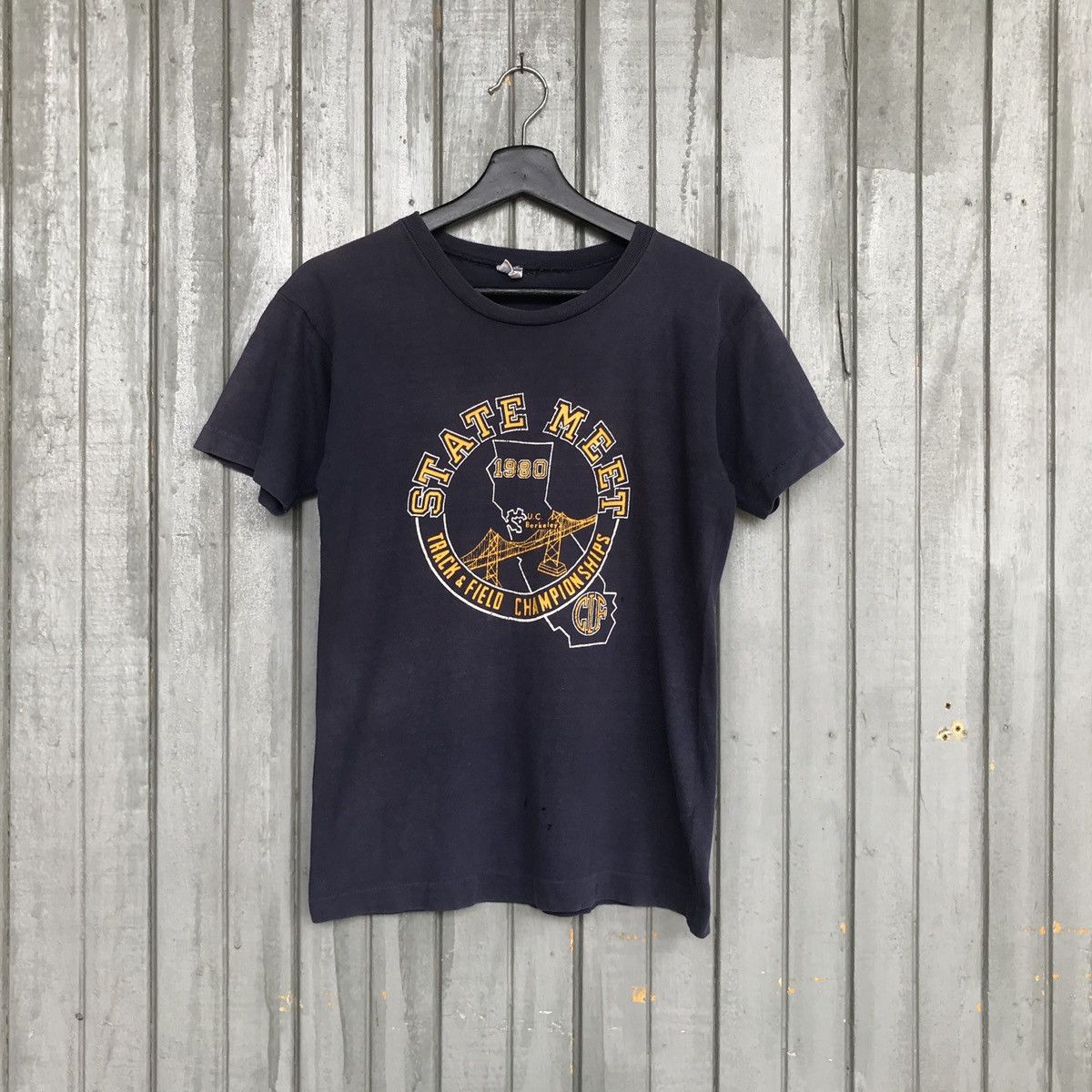 Champion × Vintage ‼️Vintage CHAMPION BLUE BAR 70s State meet championships Size US M / EU 48-50 / 2 - 1 Thumbnail