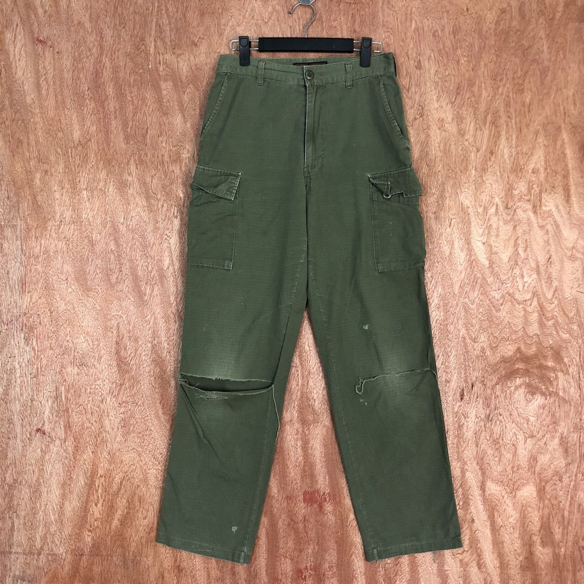 image of Dickies Green Distressed Tactical Cargo Pants C831, Men's (Size 26)