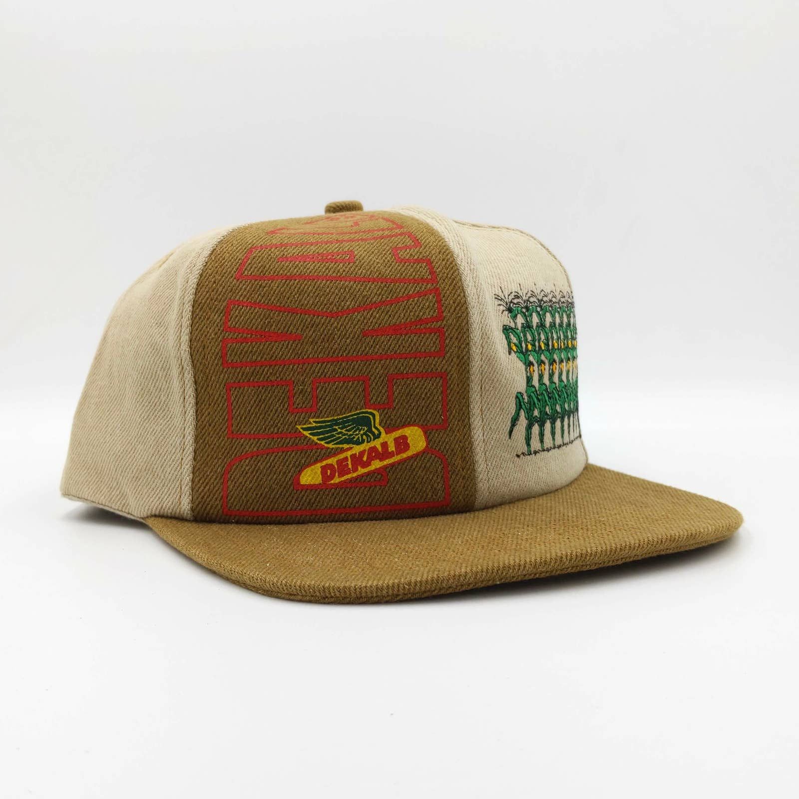 image of Dekalb Corn Snapback Trucker Hat K-Products Farm New in Brown, Men's