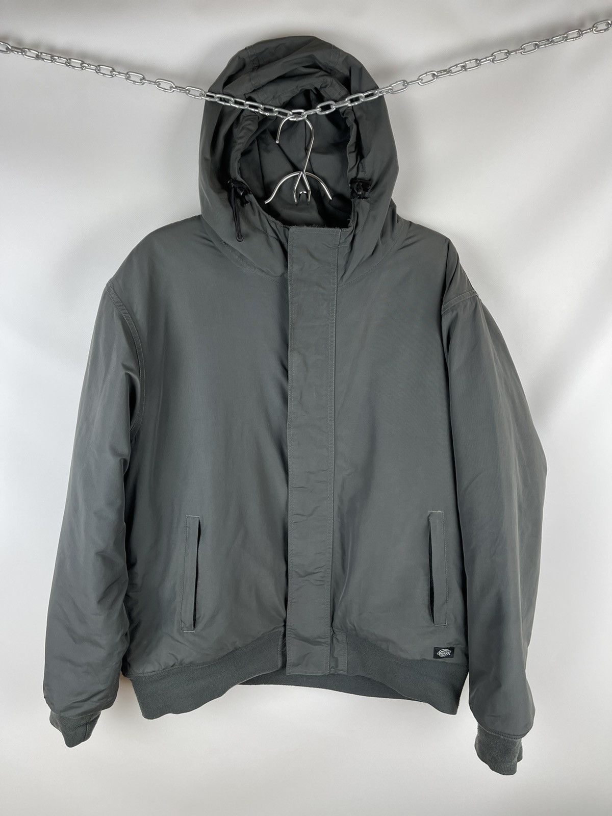 Dickies vintage grey logo work wear puffer heavy jacket