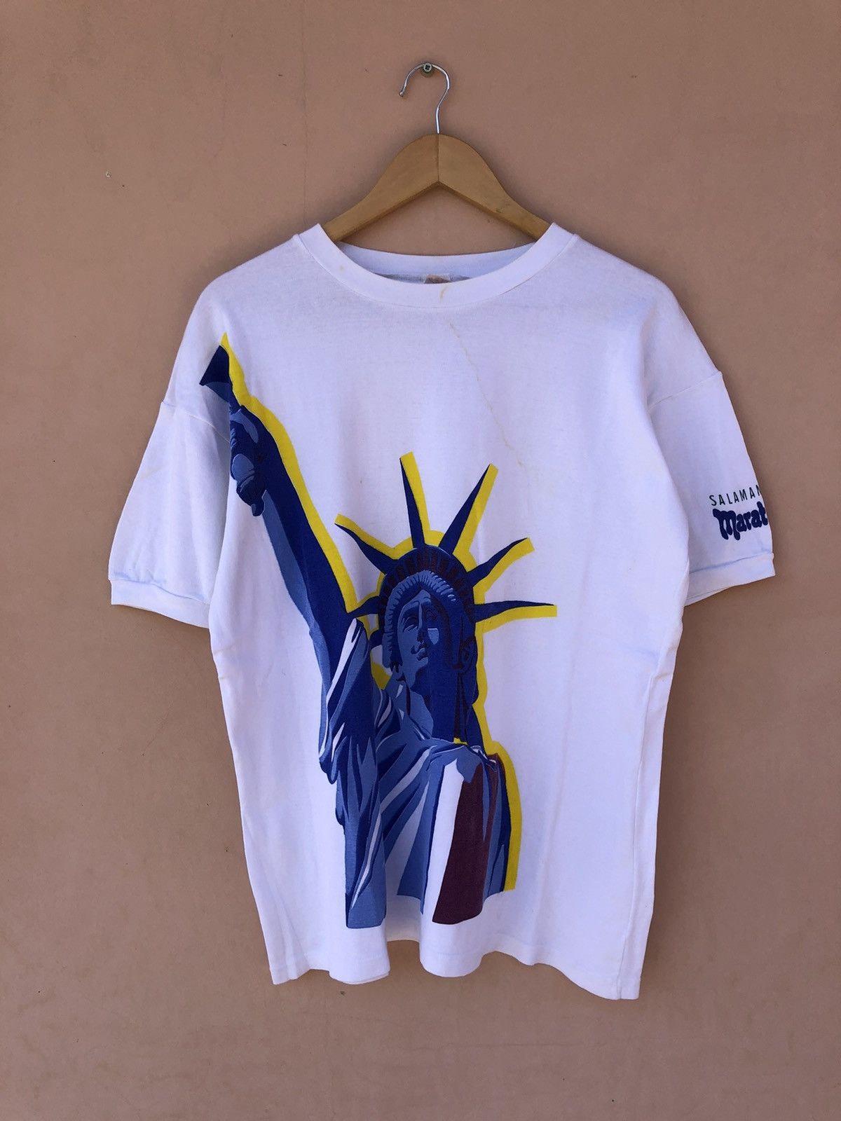 Liberty Vintage 90s Statue Liberty NYC Salamander Marathon Tee Size US XL / EU 56 / 4 - 1 Thumbnail