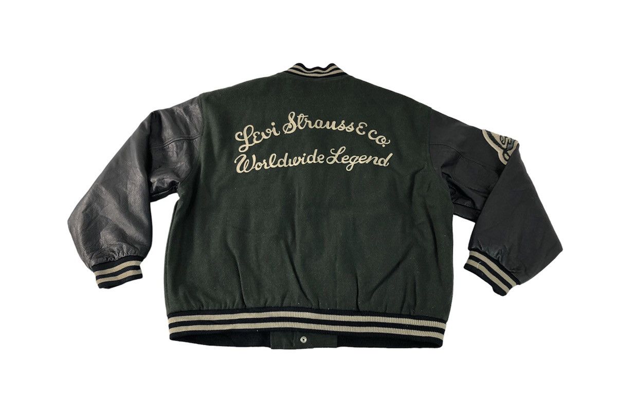 Leather × Levi's Vintage Levi’s Varsity Jacket Wool/Leather Material Rare Size US XL / EU 56 / 4 - 2 Thumbnail