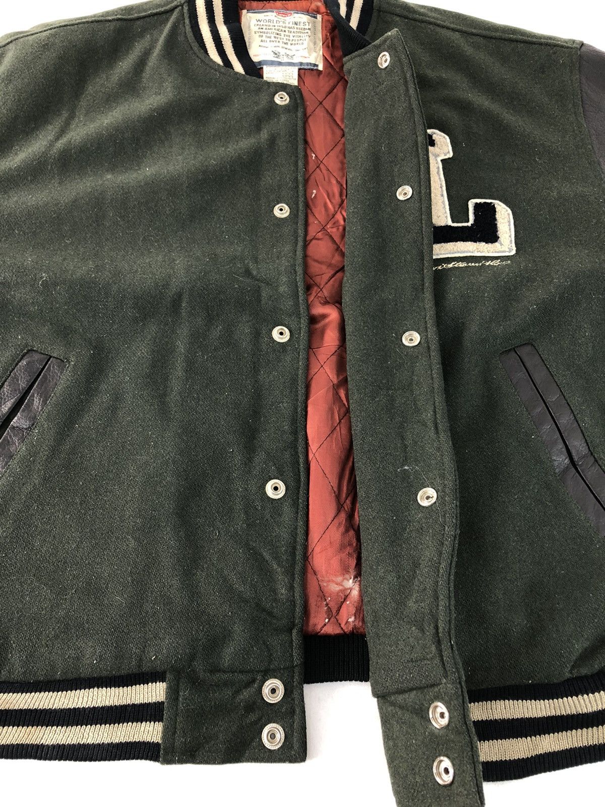 Leather × Levi's Vintage Levi’s Varsity Jacket Wool/Leather Material Rare Size US XL / EU 56 / 4 - 14 Thumbnail