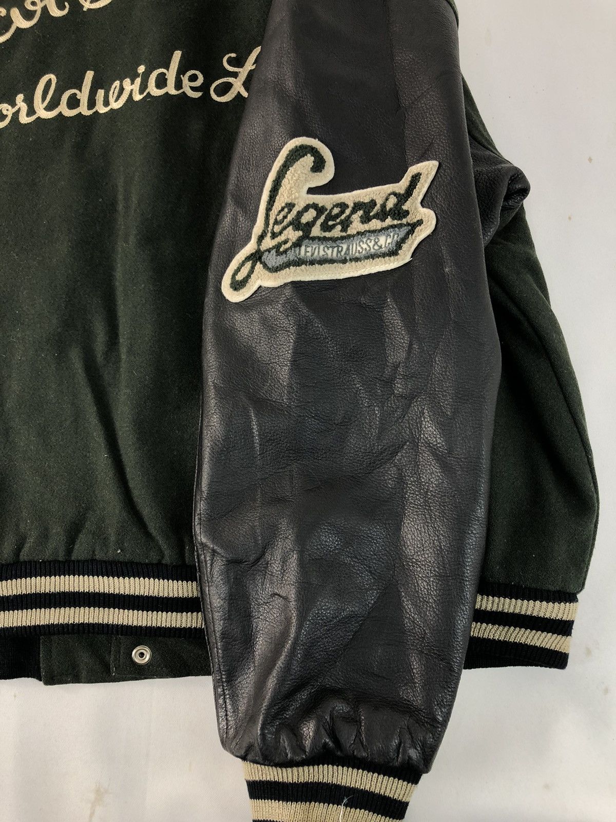 Leather × Levi's Vintage Levi’s Varsity Jacket Wool/Leather Material Rare Size US XL / EU 56 / 4 - 11 Thumbnail