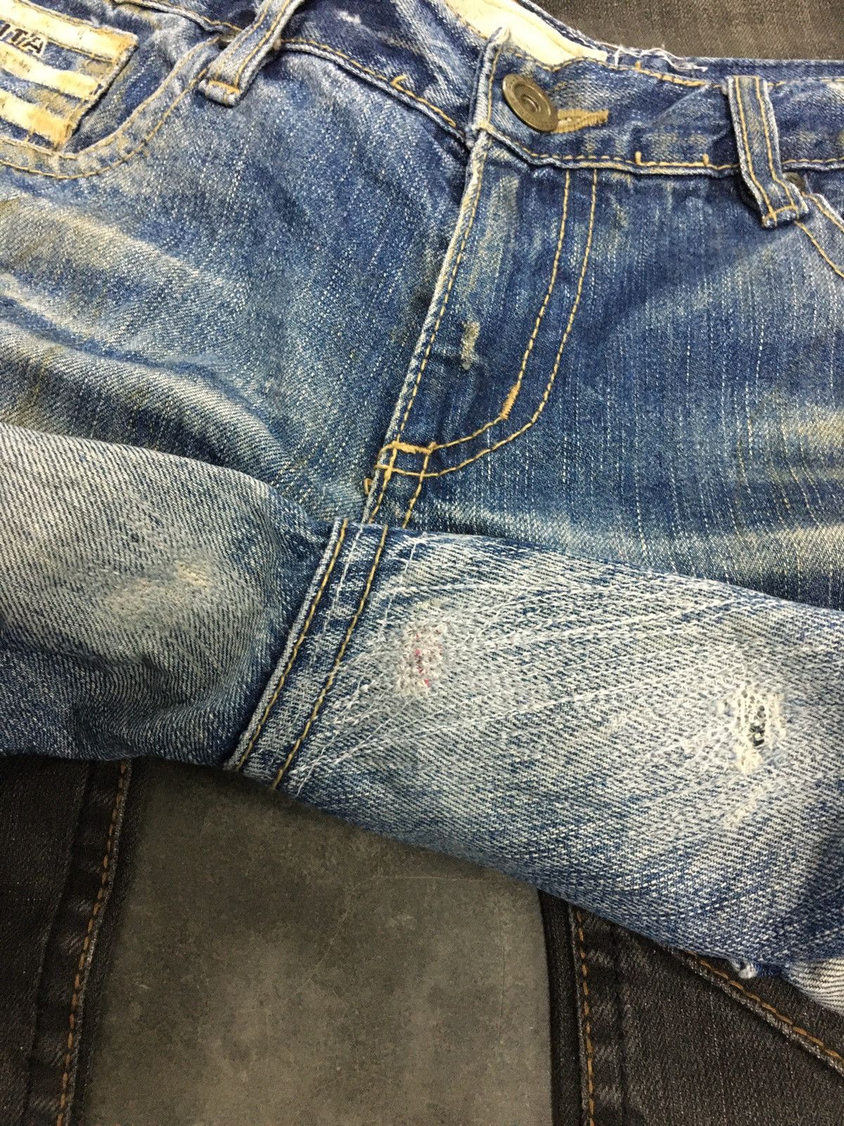 Japanese Brand RARE JapanBrand Lolita Distressed Denim Stripe Pocket Bear Size US 30 / EU 46 - 6 Thumbnail
