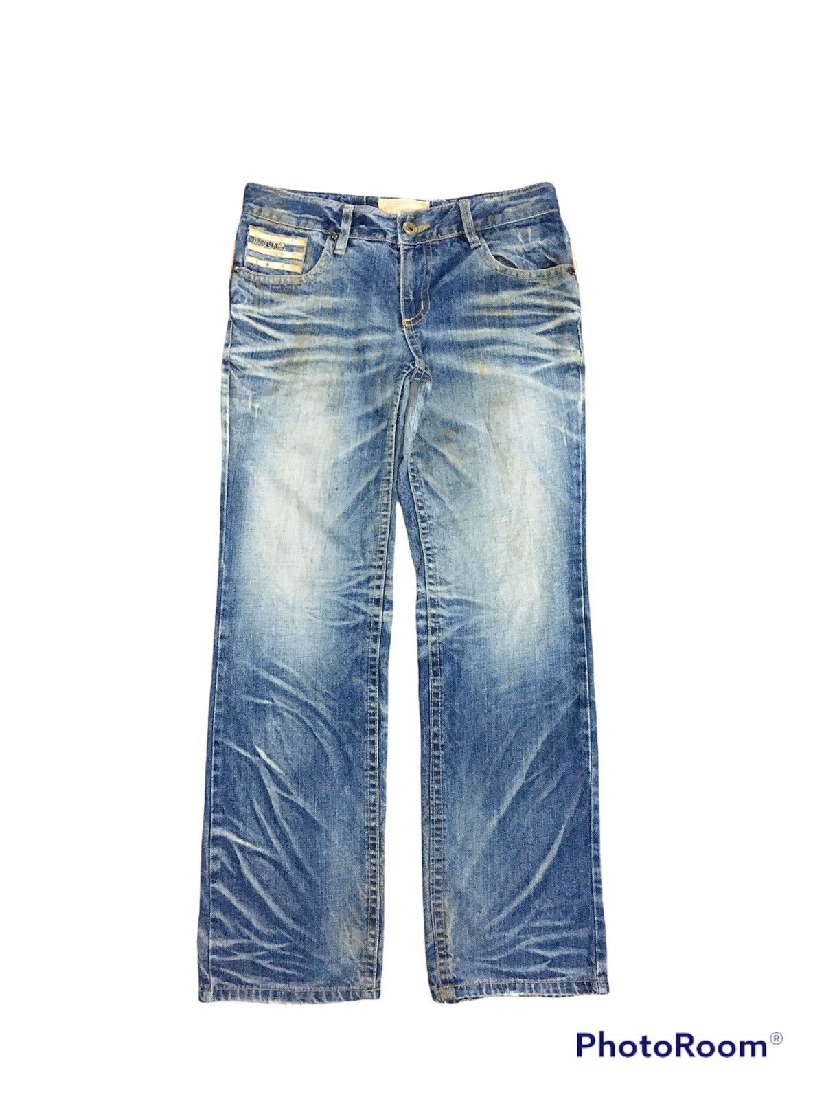 Japanese Brand RARE JapanBrand Lolita Distressed Denim Stripe Pocket Bear Size US 30 / EU 46 - 5 Thumbnail
