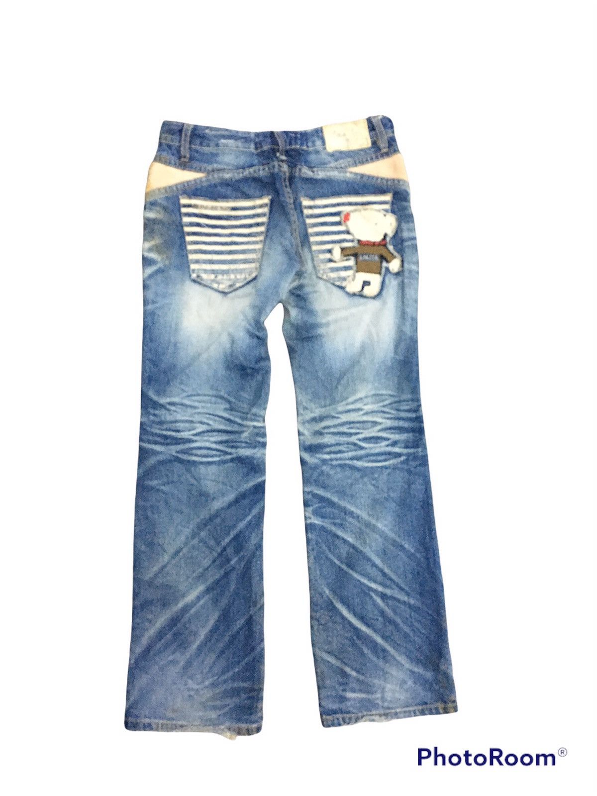 Japanese Brand RARE JapanBrand Lolita Distressed Denim Stripe Pocket Bear Size US 30 / EU 46 - 2 Thumbnail