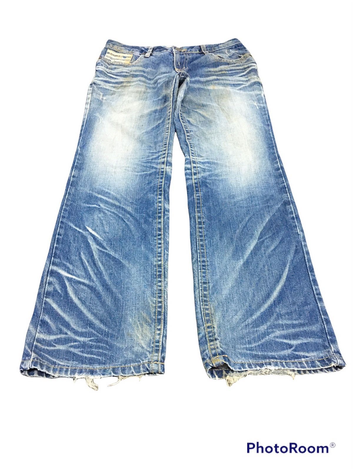 Japanese Brand RARE JapanBrand Lolita Distressed Denim Stripe Pocket Bear Size US 30 / EU 46 - 4 Thumbnail