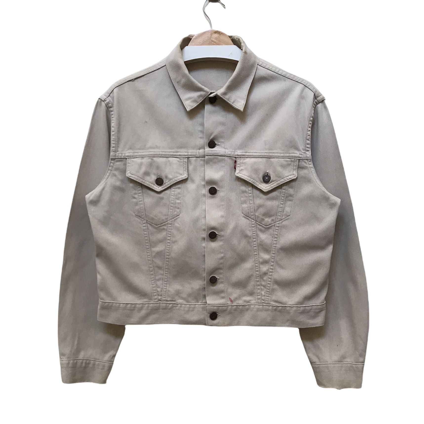 image of True Vintage 60S Levis Big E OG 557 O Stamp Type 3 Trucker in Cream, Men's (Size Medium)