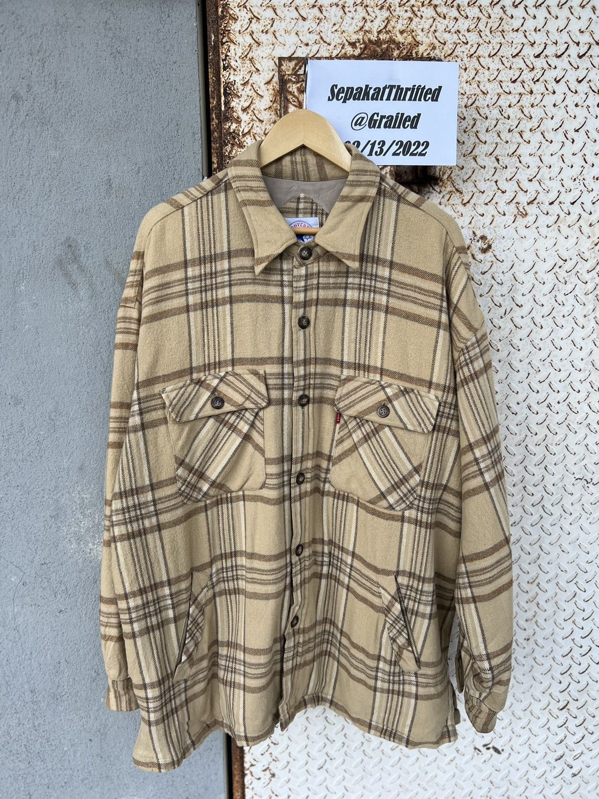 Converse Multipocket Wool Plaid Jacket Button NIce Design