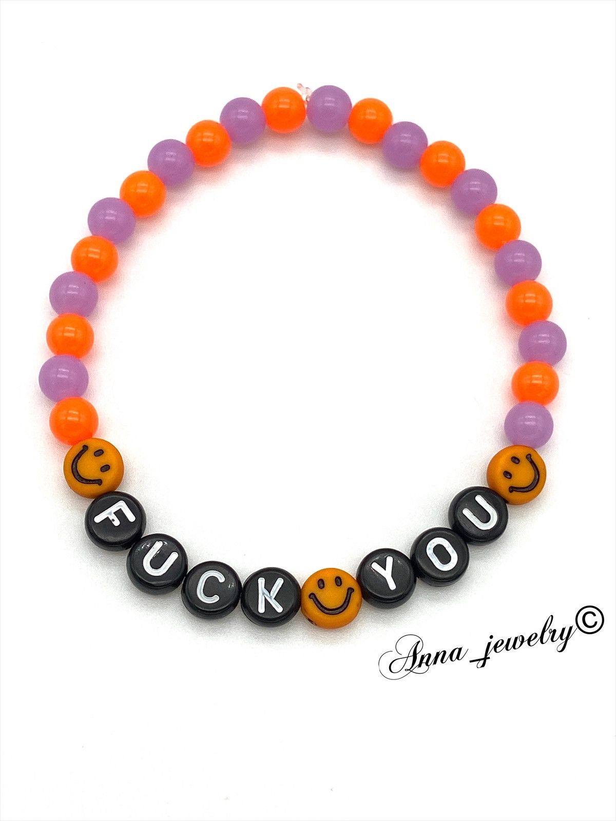 Jewelry Fuck you acrylic stretch bracelet Size ONE SIZE - 1 Thumbnail