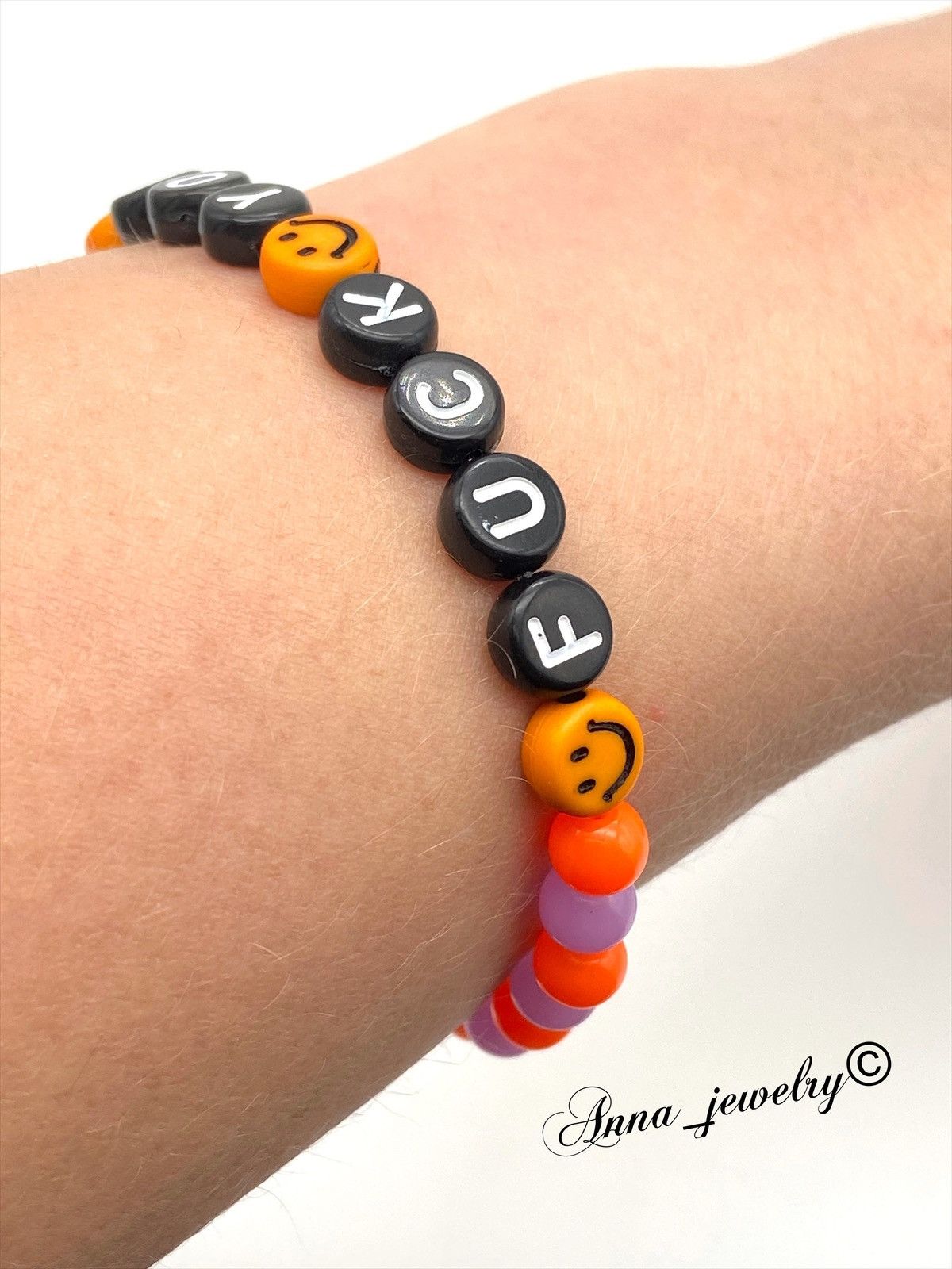 Jewelry Fuck you acrylic stretch bracelet Size ONE SIZE - 3 Thumbnail
