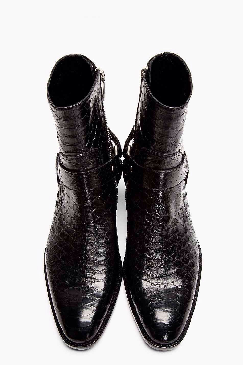 Hedi Slimane × Saint Laurent Paris Saint Laurent fw13 Wyatt python boots 40 Size US 7 / EU 40 - 4 Thumbnail