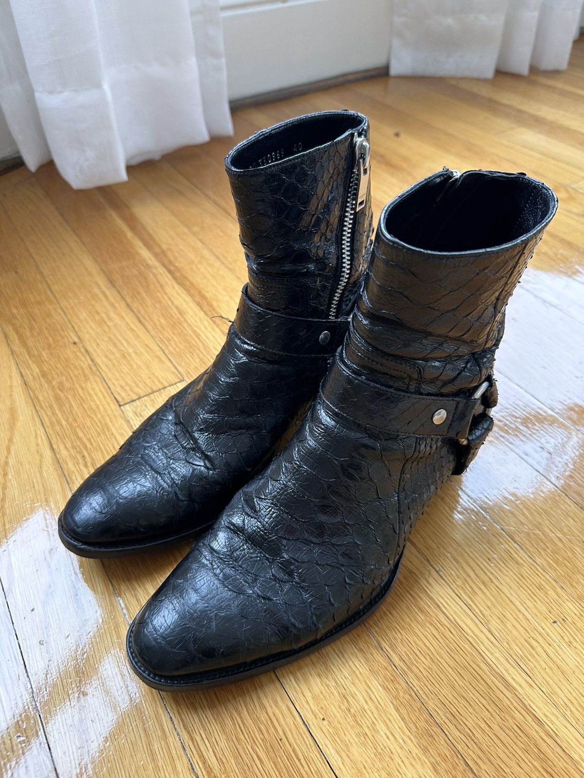 Hedi Slimane × Saint Laurent Paris Saint Laurent fw13 Wyatt python boots 40 Size US 7 / EU 40 - 2 Thumbnail