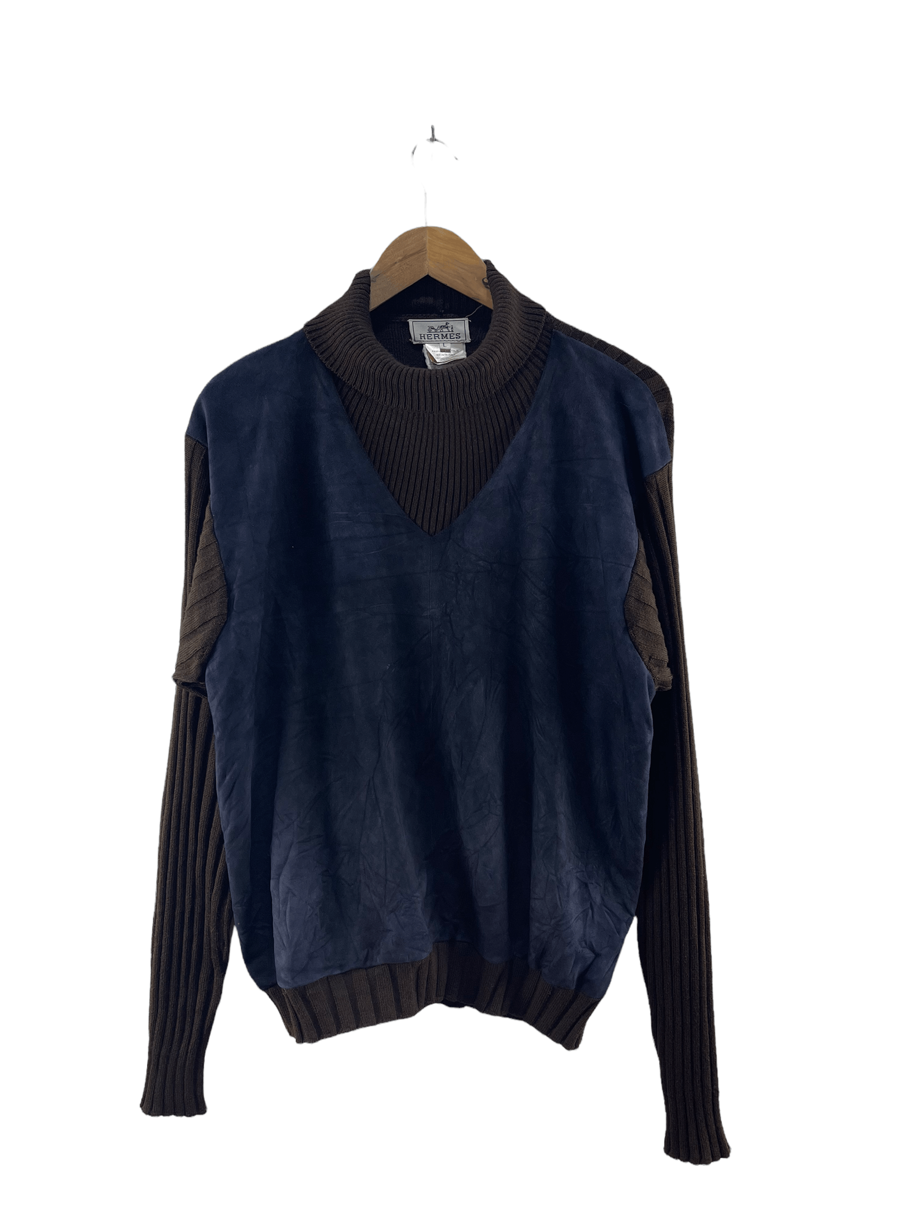 Hermes Vintage Hermes Leather Knitwear Size US M / EU 48-50 / 2 - 1 Thumbnail