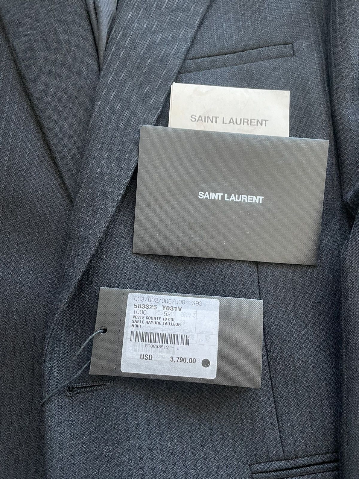 Hedi Slimane × Saint Laurent Paris × Yves Saint Laurent Rare $4,200 Value SuperRunway Limited Edition Studded Blazer Size 52R - 3 Thumbnail