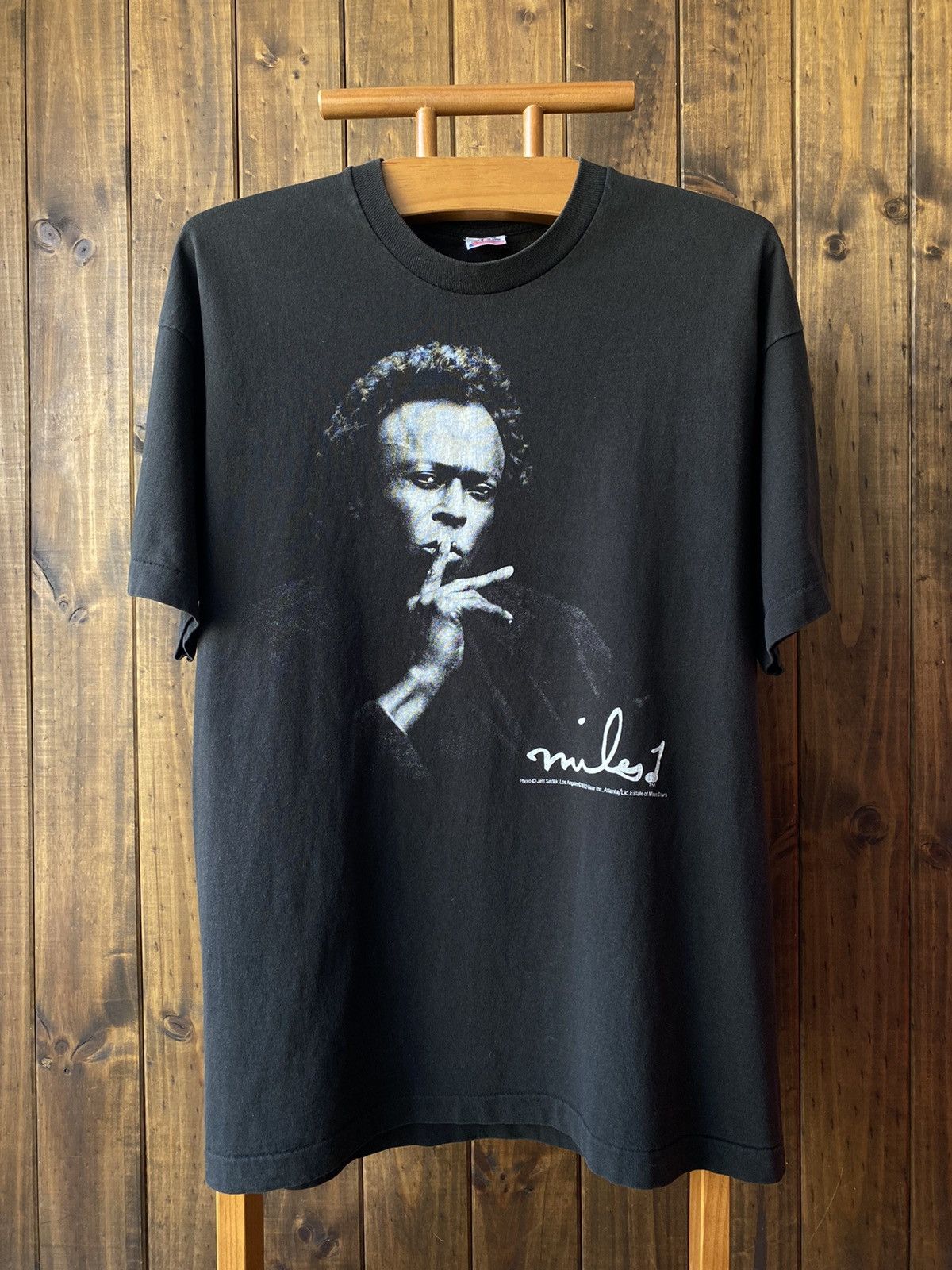 image of Band Tees Vintage 1992 Miles Davis Jazz Tee in Black, Men's (Size XL)