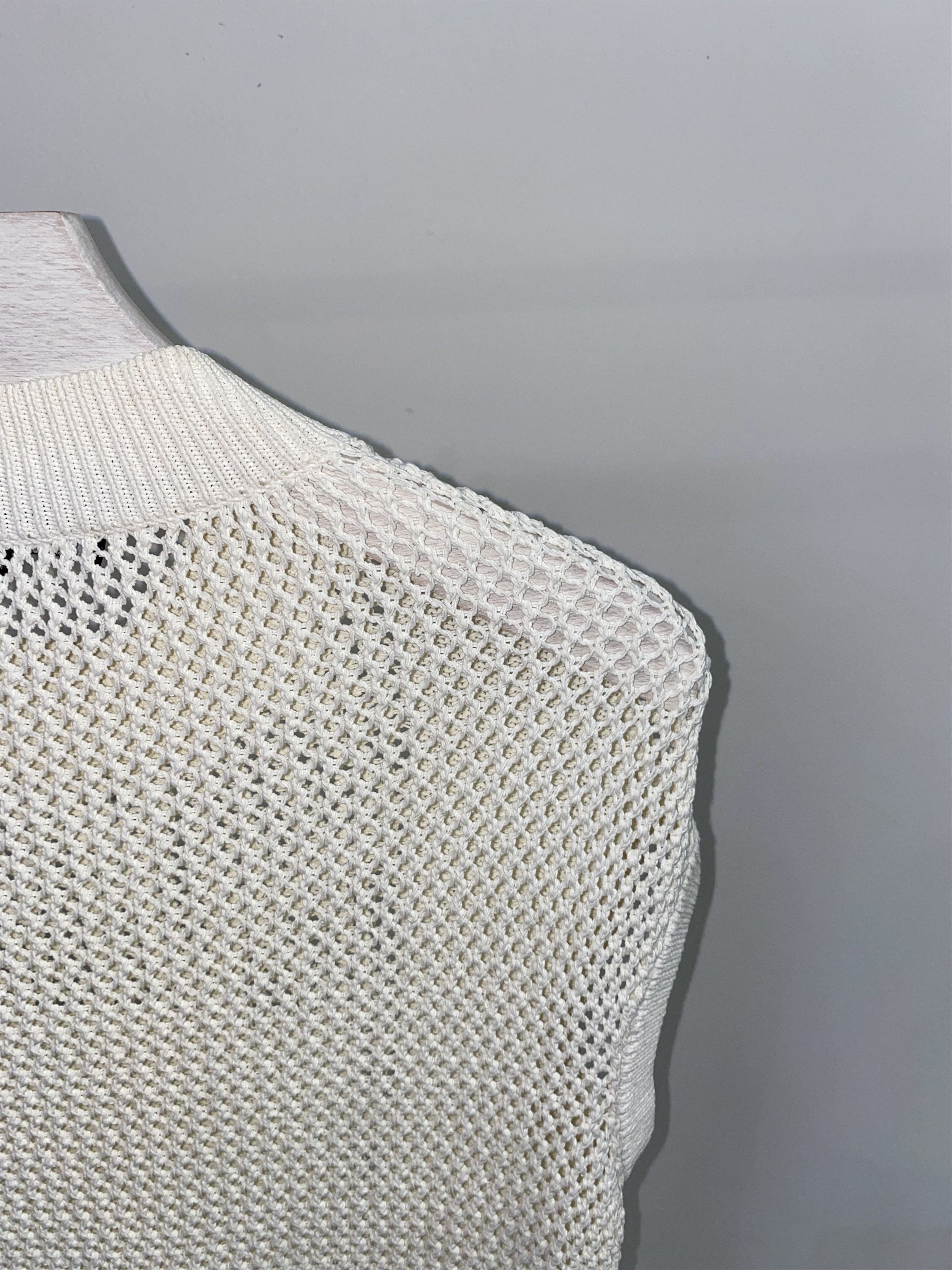 Raf Simons SS09 Raf Simons "R" Logo Cream Handknit Tank Top Size US S / EU 44-46 / 1 - 7 Thumbnail