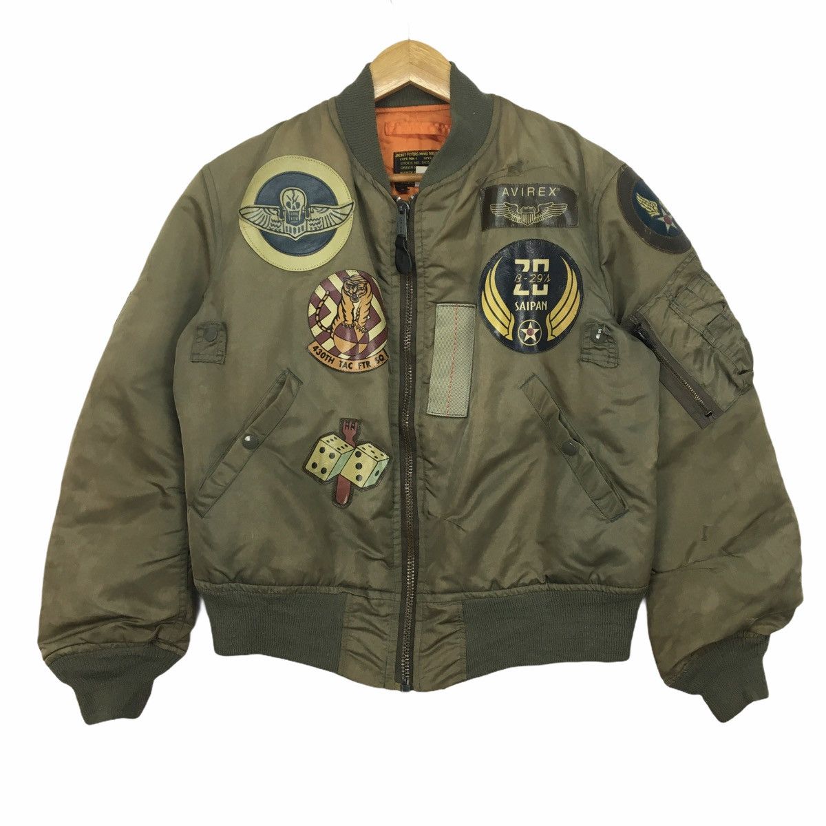 Avirex Zip Up MA-1 Jacket Flyers Made in USA Size S