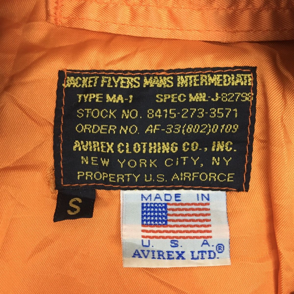 Avirex Avirex Zip Up MA-1 Jacket Flyers Made in USA Size S Size US S / EU 44-46 / 1 - 12 Thumbnail