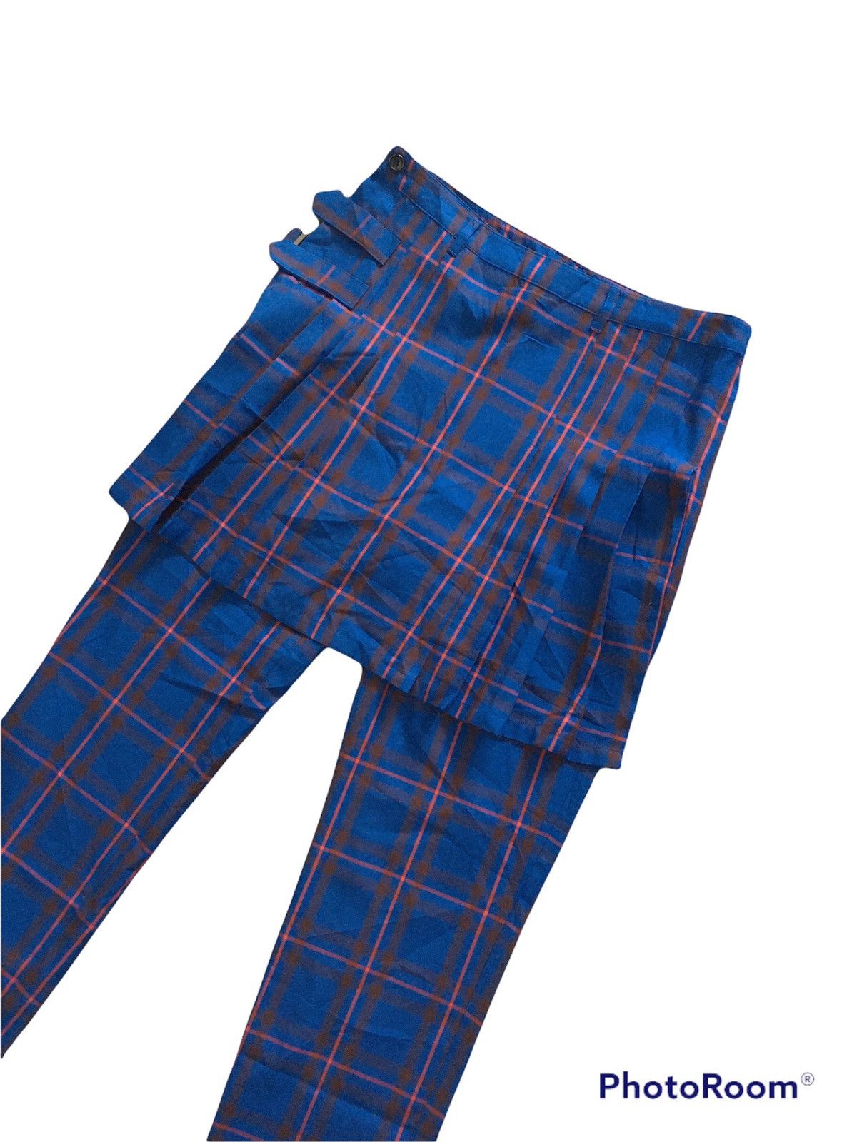 Japanese Brand × Seditionaries Japanese Brand Lucy Plaid Double Bumflap Pants Size US 32 / EU 48 - 2 Thumbnail