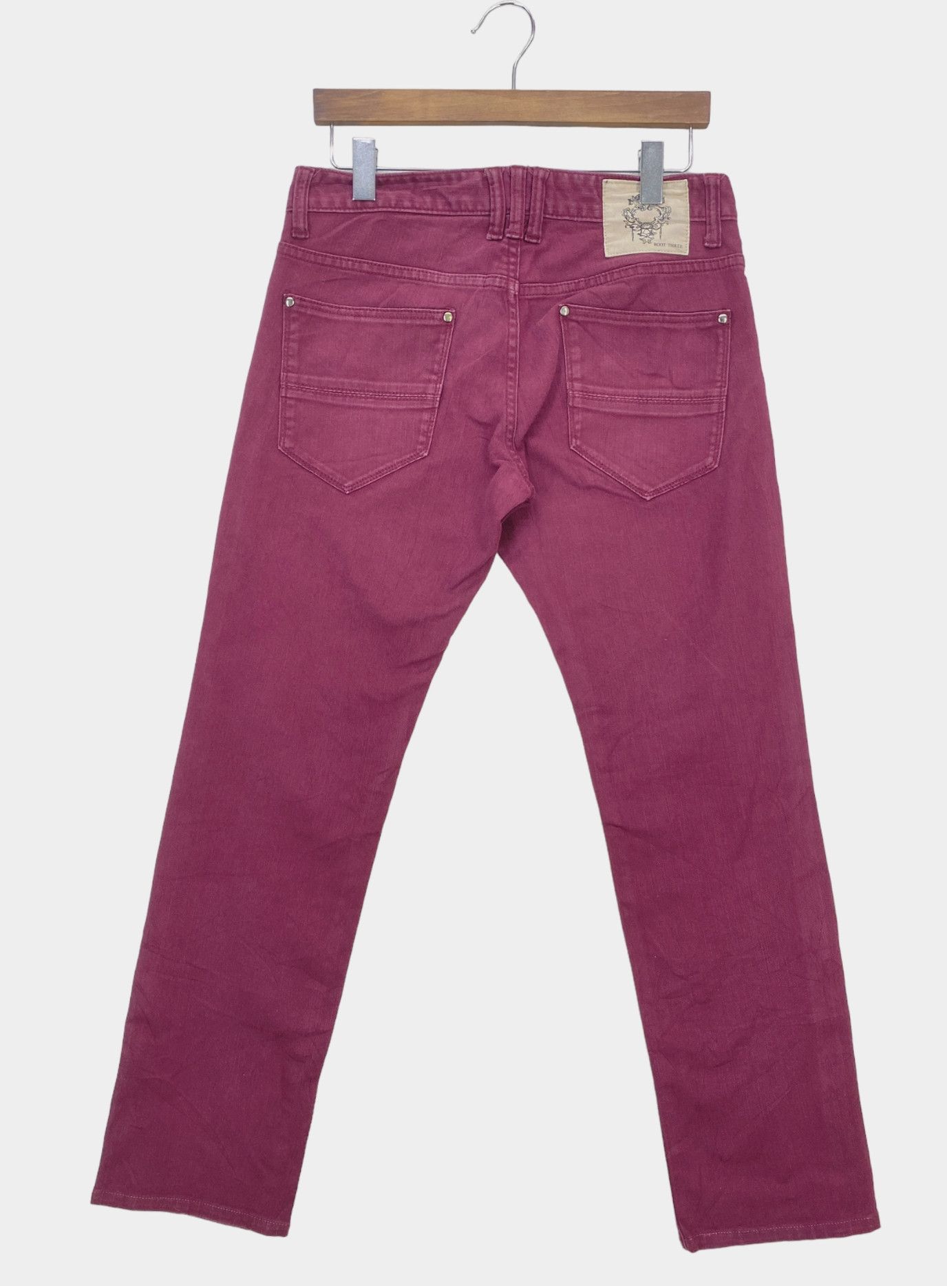 Japanese Brand Root Three Japanese Distressed Denim – Raw Hem, Rare Size US 32 / EU 48 - 2 Thumbnail