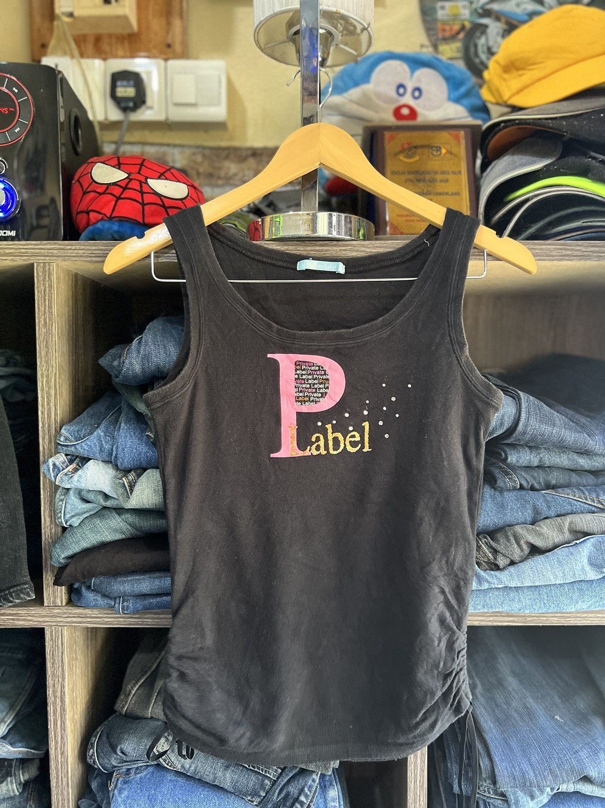 image of Private Label From Hong Kong Private Label Tank Top in Black, Women's (Size 2XS)