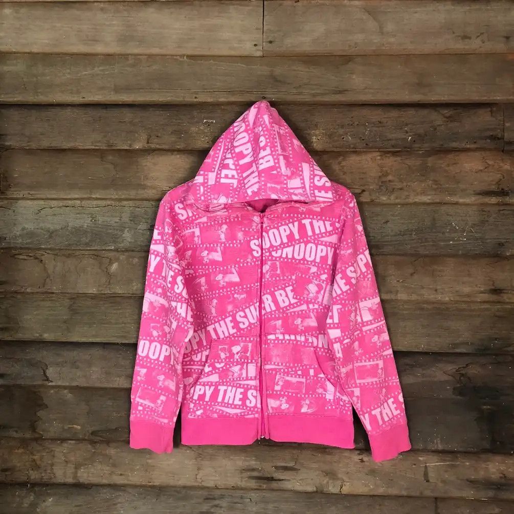 Japanese Brand × Peanuts Peanuts Snoopy Full Print Pink Hoodie #556 Size US S / EU 44-46 / 1 - 1 Thumbnail