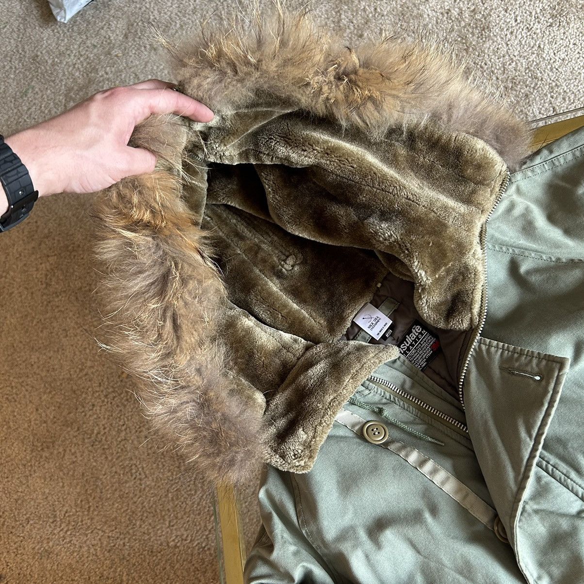 MAGIC STICK 2016 CROPPED DOWN-FiLLED N-2B COAT PARKA FUR-LiNED HOOD Size US L / EU 52-54 / 3 - 8 Thumbnail