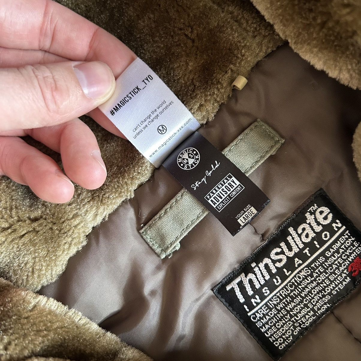 MAGIC STICK 2016 CROPPED DOWN-FiLLED N-2B COAT PARKA FUR-LiNED HOOD Size US L / EU 52-54 / 3 - 10 Thumbnail