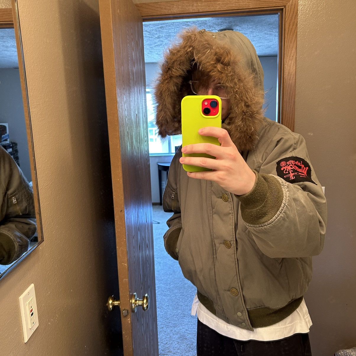 MAGIC STICK 2016 CROPPED DOWN-FiLLED N-2B COAT PARKA FUR-LiNED HOOD Size US L / EU 52-54 / 3 - 19 Thumbnail