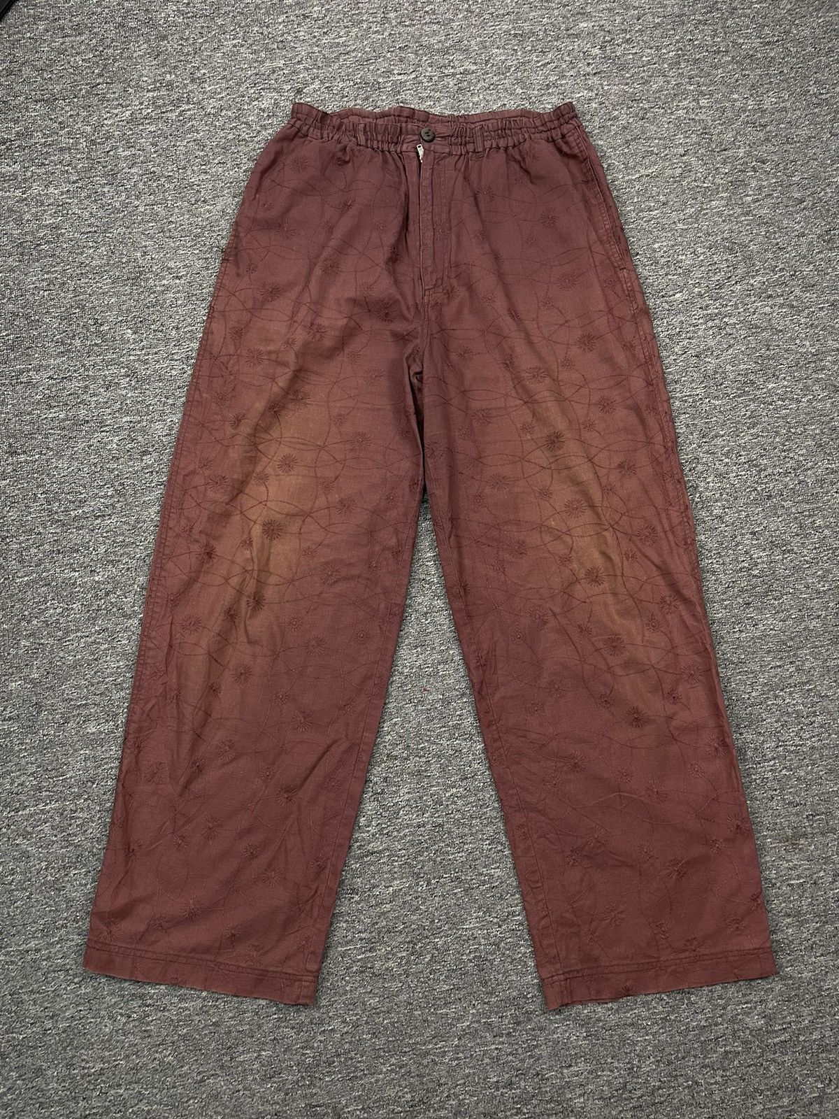Hai Sporting Gear × Issey Miyake × Vintage Vintage 80s Hai Sporting Gear Sunfaded Baggy Pant Floral Size 29" - 1 Thumbnail