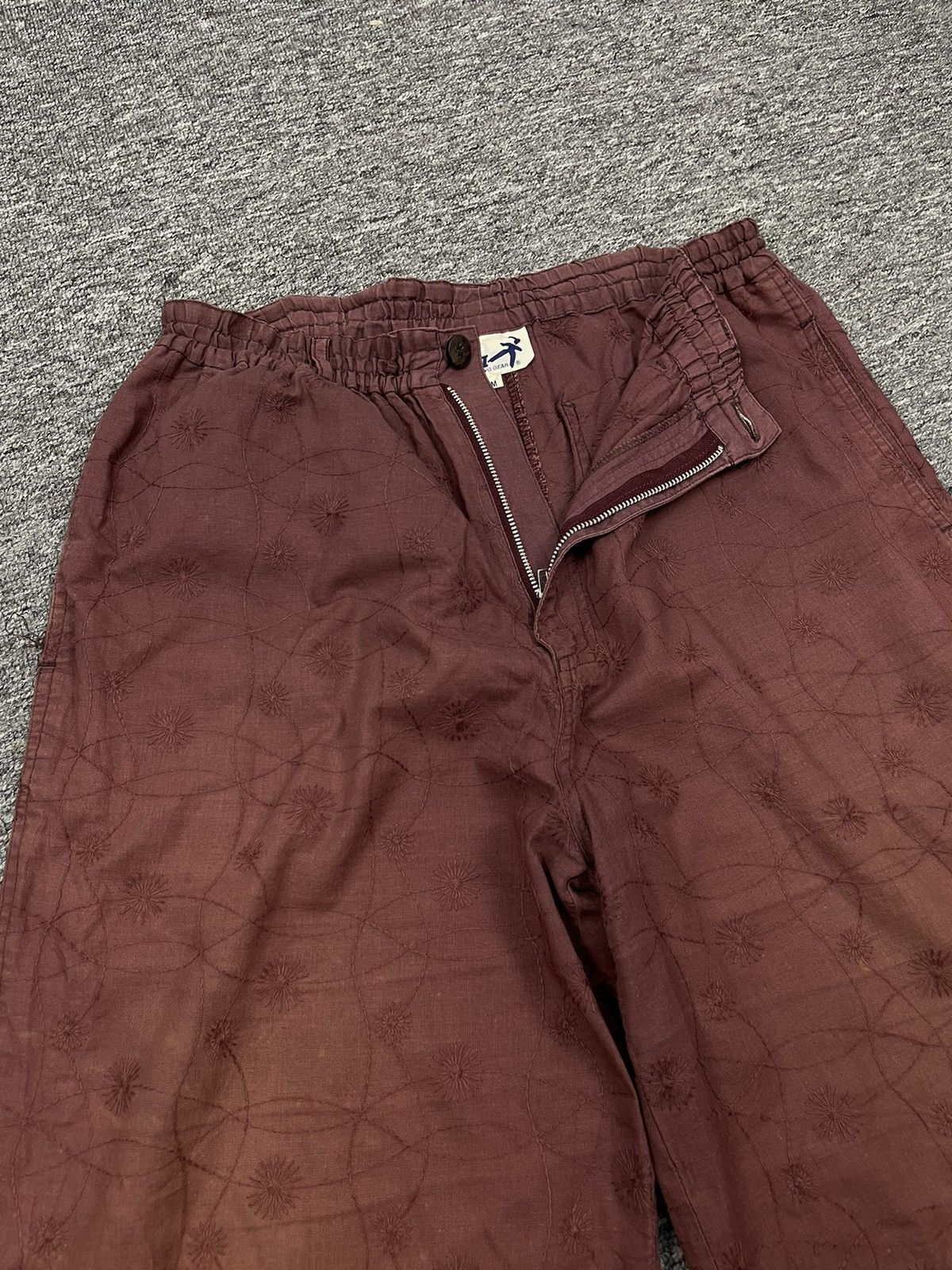 Hai Sporting Gear × Issey Miyake × Vintage Vintage 80s Hai Sporting Gear Sunfaded Baggy Pant Floral Size 29" - 3 Thumbnail