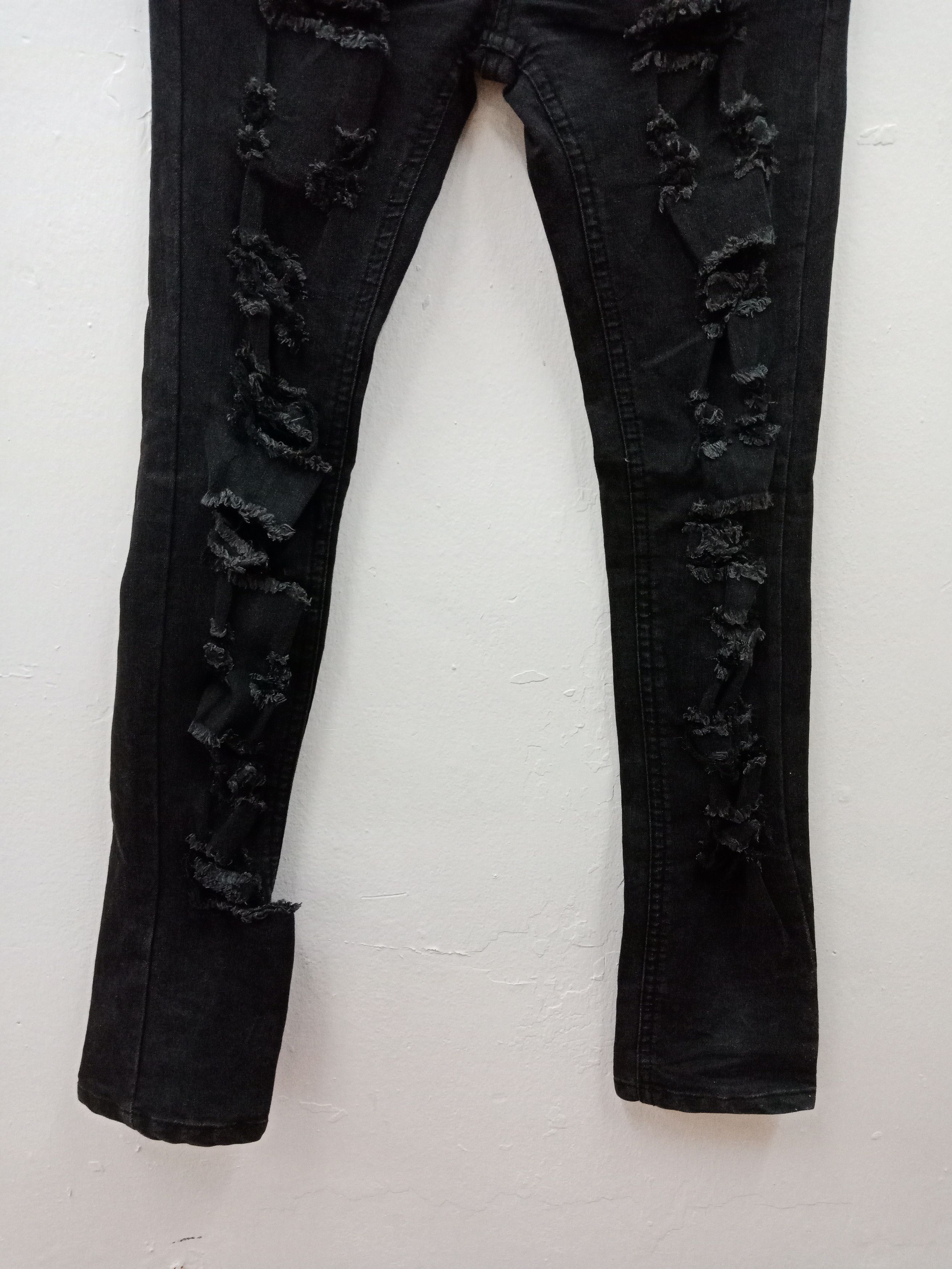 In The Attic Dosch Distressed Studded Black Pants Size US 32 / EU 48 - 7 Thumbnail
