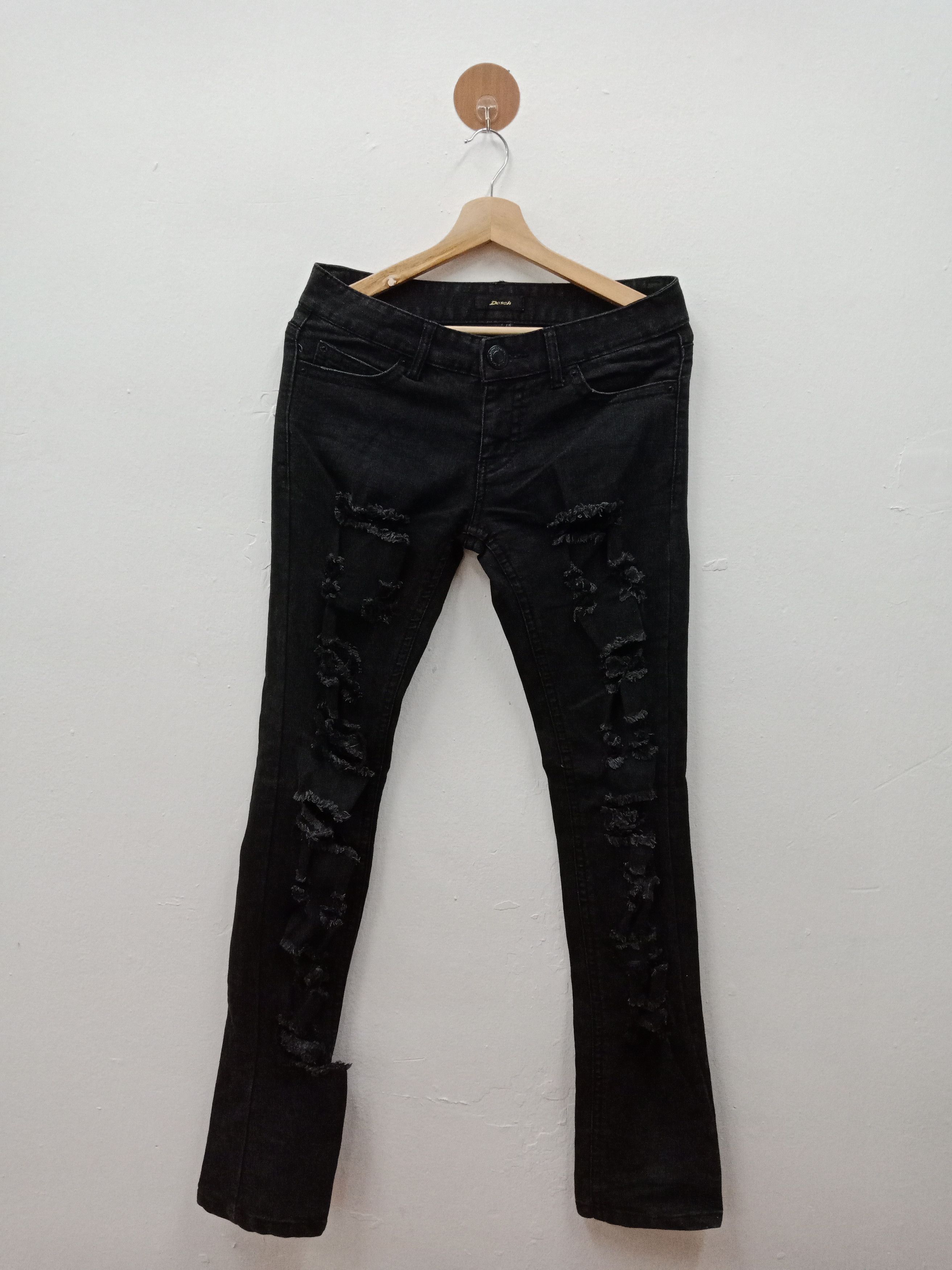 In The Attic Dosch Distressed Studded Black Pants Size US 32 / EU 48 - 1 Thumbnail