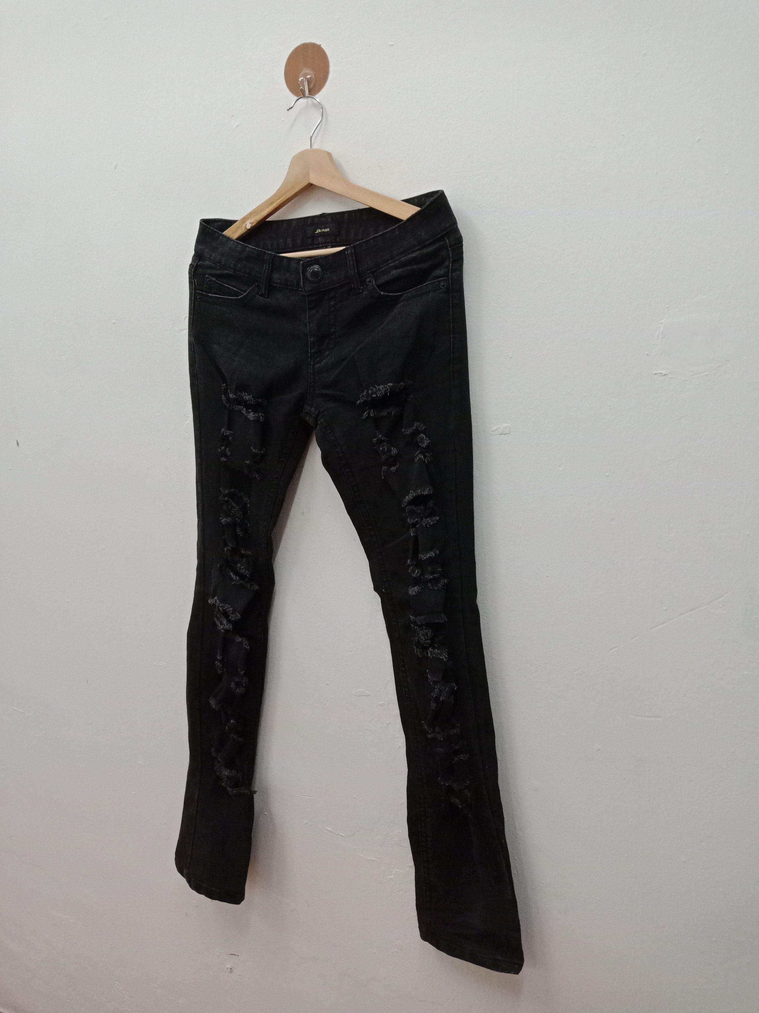 In The Attic Dosch Distressed Studded Black Pants Size US 32 / EU 48 - 3 Thumbnail