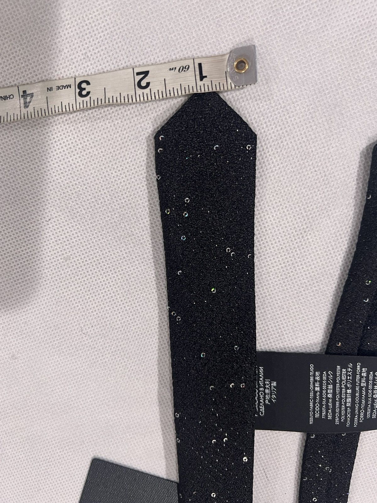 Saint Laurent Paris Saint Laurent skinny sequined tie. Size ONE SIZE - 4 Thumbnail