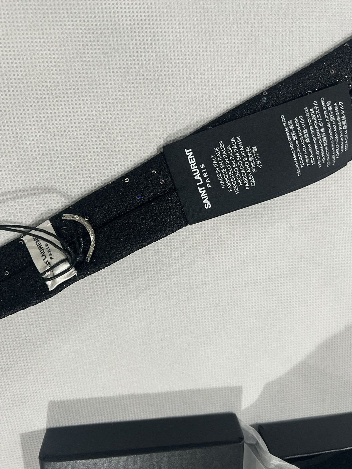 Saint Laurent Paris Saint Laurent skinny sequined tie. Size ONE SIZE - 5 Thumbnail