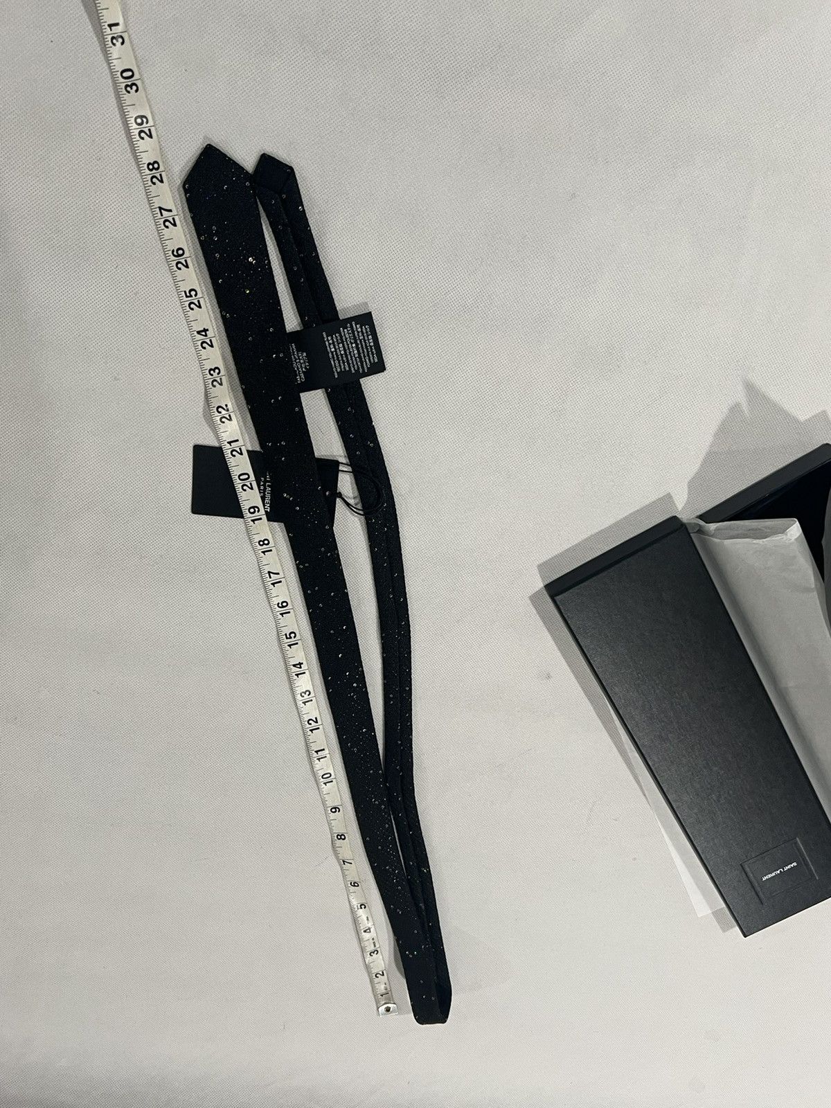 Saint Laurent Paris Saint Laurent skinny sequined tie. Size ONE SIZE - 2 Thumbnail