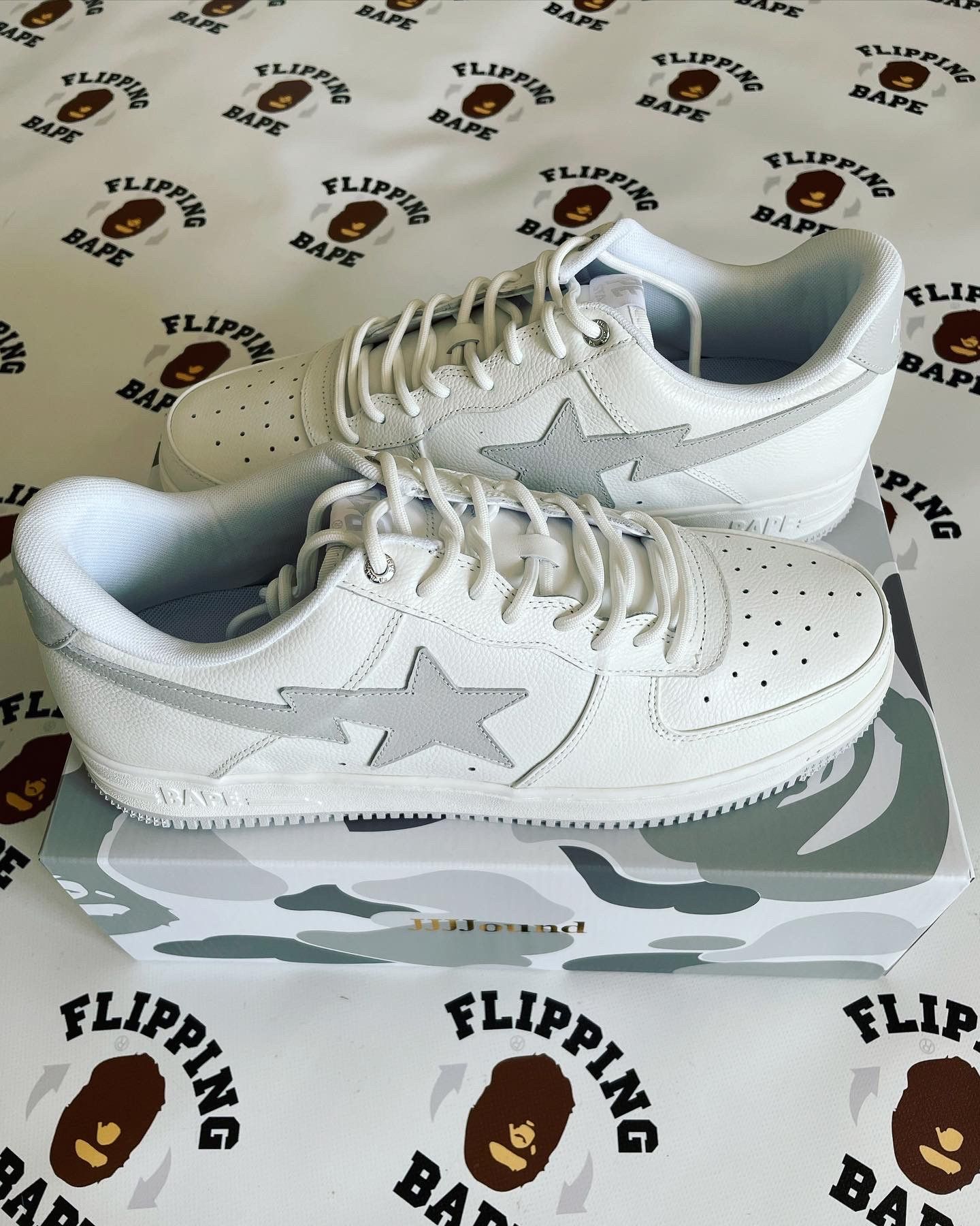 image of Bape X Jjjhound Bape Sta Shoes in White, Men's (Size 13)
