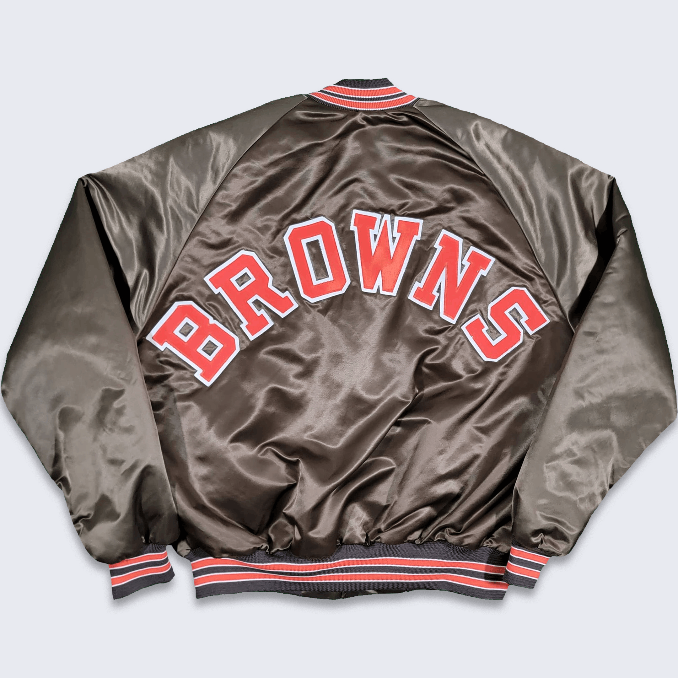 Chalk Line × Vintage Cleveland Browns Vintage 80s Chalk Line Satin Bomber Jacket Size US L / EU 52-54 / 3 - 1 Thumbnail