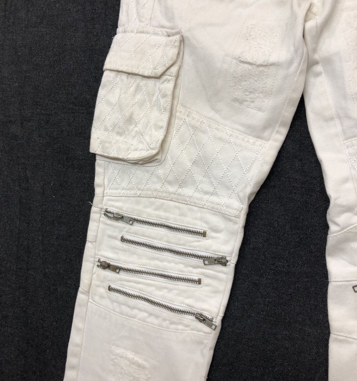 Other Distressed Denim Jeans Punk Cafe Racer Style Size US 37 - 5 Thumbnail