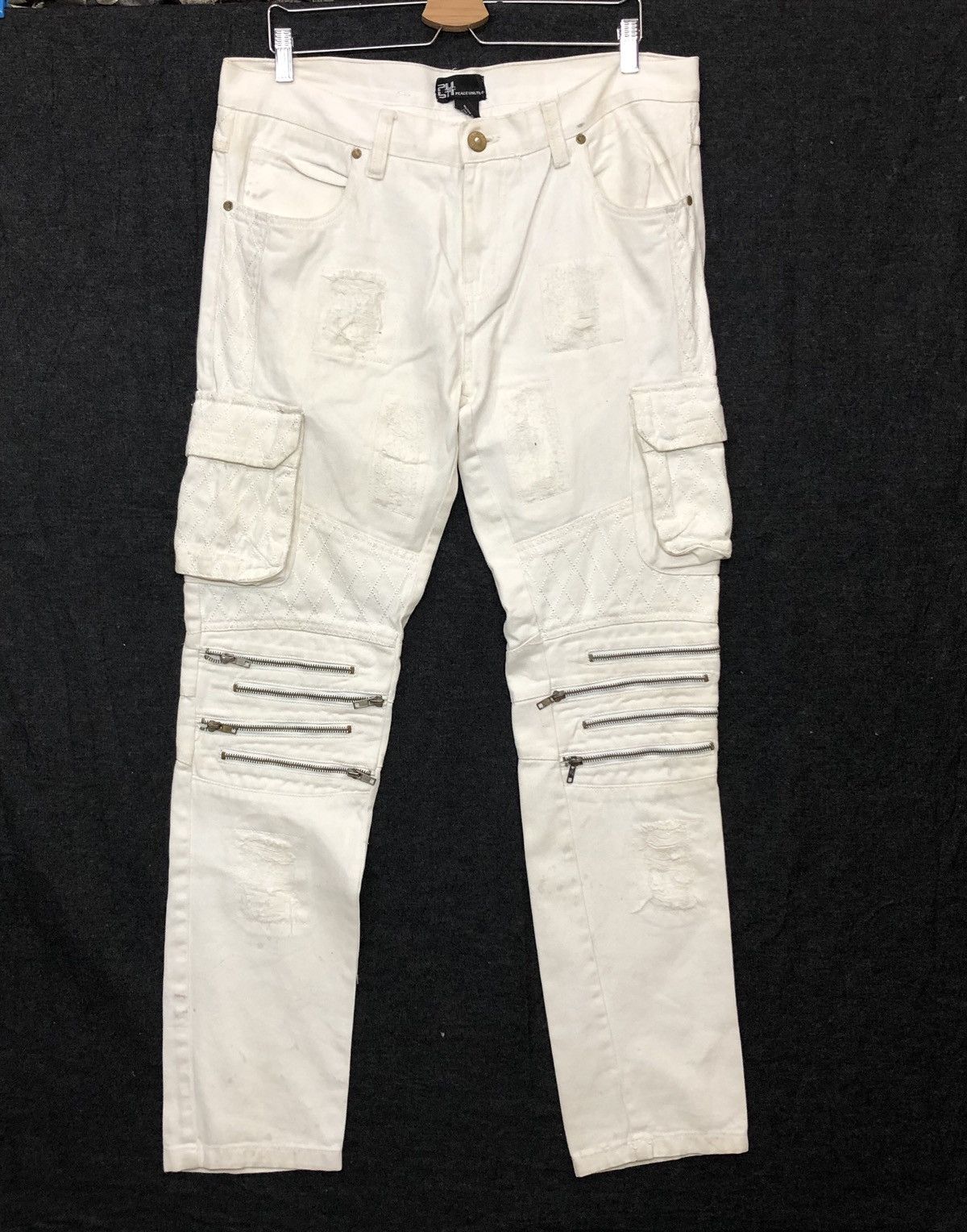 Other Distressed Denim Jeans Punk Cafe Racer Style Size US 37 - 1 Thumbnail