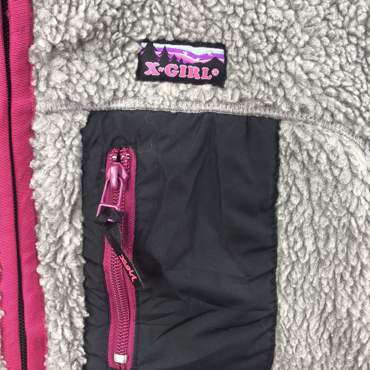 Japanese Brand X-GIRL SKATE Skateboard Brand Grey Sherpa FleeceBomberJacket Size XS / US 0-2 / IT 36-38 - 3 Thumbnail