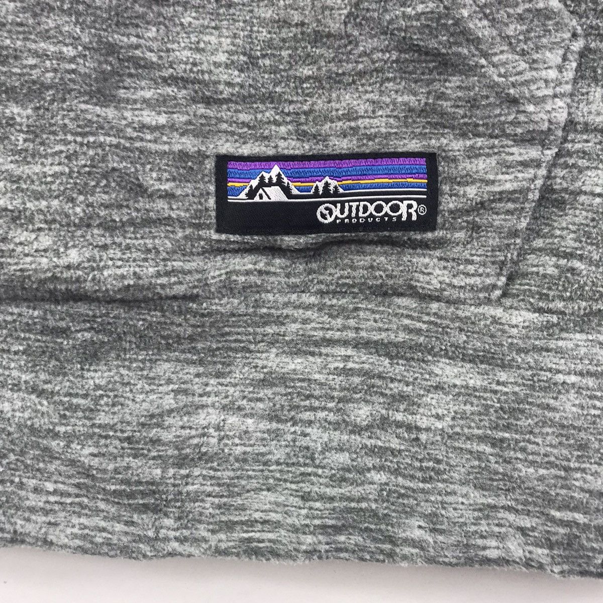 Vintage Vintage 90s OUTDOOR PRODUCT Big Logo Fleece Grey Hoodie Size US L / EU 52-54 / 3 - 4 Thumbnail